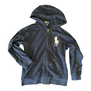 Polo Ralph Lauren | Navy Cotton Big Logo Zip Hoodie Jacket | 7
